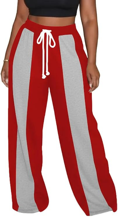 HBQ Womens Wide Leg Sweatpants High Waisted Drawstring Sweatpant Baggy Pants Athletic Joggers | Amazon (US)