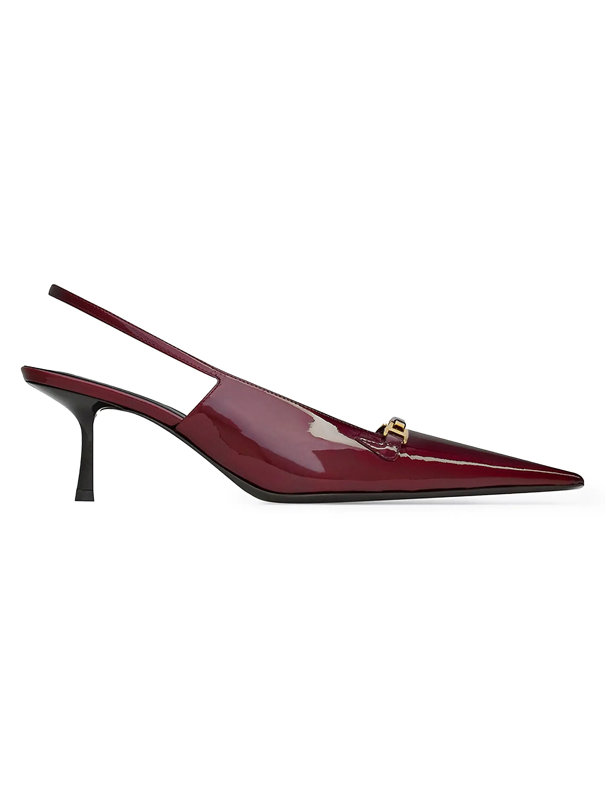Shop Saint Laurent Carine Slingback Pumps in Patent Leather | Saks Fifth Avenue | Saks Fifth Avenue