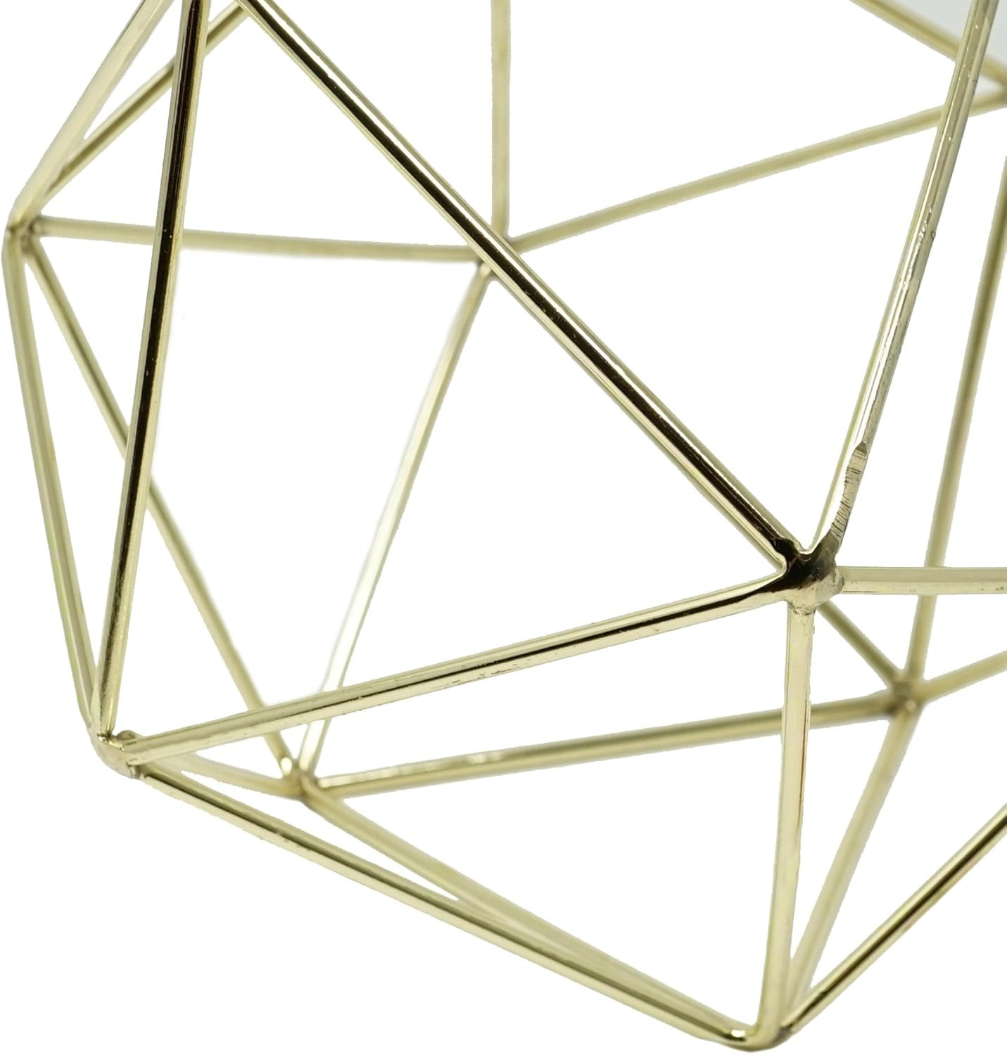3D Geometric Himmeli Centerpiece & Hanging Ornament, Chrome Plated Metal - 6 Inch Size (Gold) | Amazon (US)