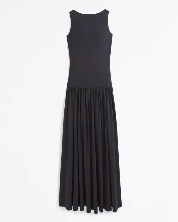 Women's Knit Drop-Waist Maxi Dress | Women's Clearance | Abercrombie.com | Abercrombie & Fitch (US)