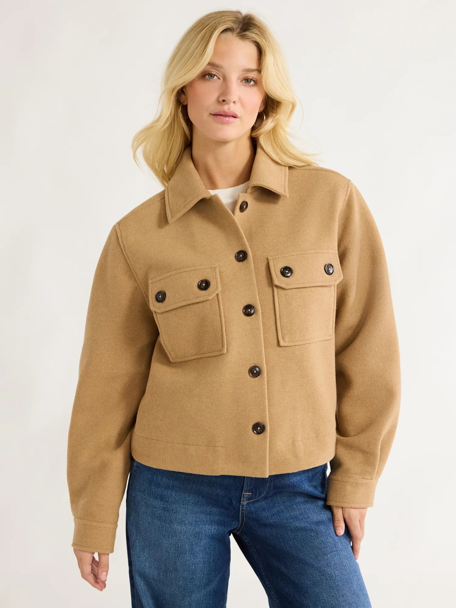 Free Assembly Women's Cropped Utility Jacket, XS-XXL - Walmart.com | Walmart (US)