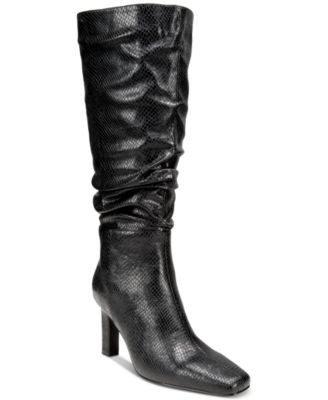 Smash Shoes Women's Fallon Knee High Slouch Dress Boots - Extended Sizes Available - Brown Snake | Macy's