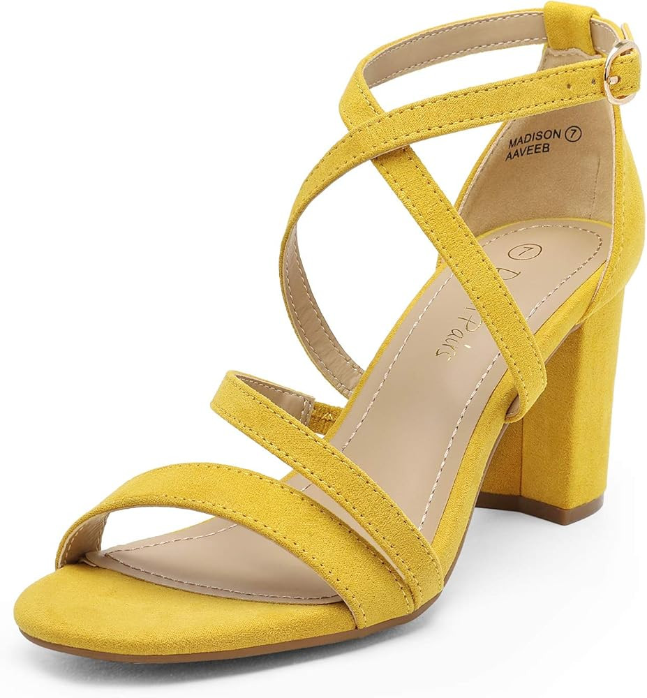 DREAM PAIRS Women’s Ankle Strap Dress Pump Low Chunky Heel Sandals | Amazon (US)