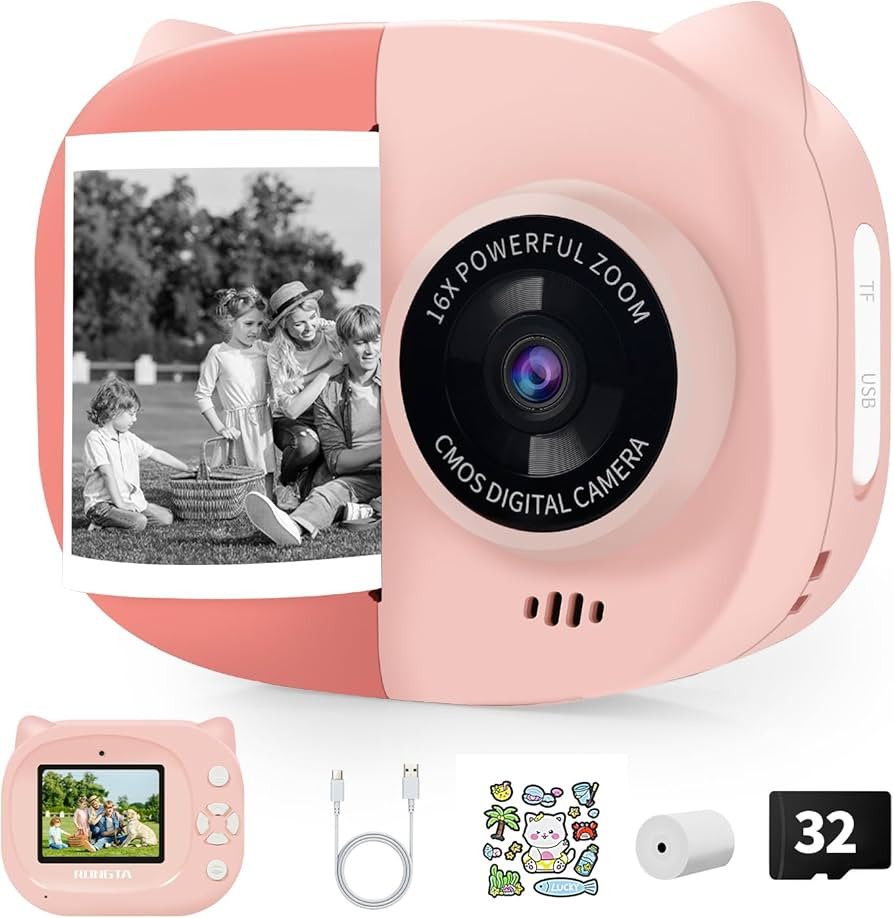 Rongta Kids Camera Instant Print, 1080P Kids Instant Cameras That Print Photos, Christmas Birthda... | Amazon (US)