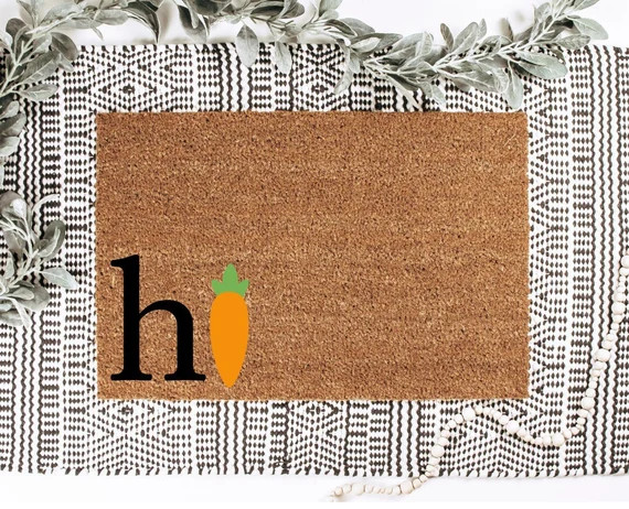Hi Carrot Doormat  Easter Doormat  Spring Doormat  Easter | Etsy | Etsy (US)