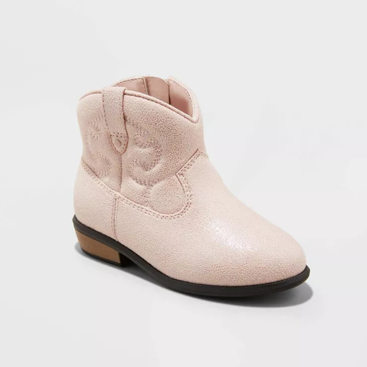 Toddler Girls' Addie Shimmer Zipper Western Boots - Cat & Jack™ | Target