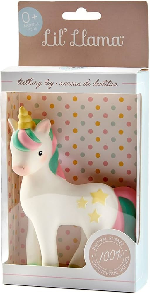 Lil' Llama Baby Teething Toys, Unicorn Teether for Toddler & Baby Boys and Girls, 100% Natural Ru... | Amazon (US)