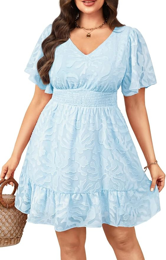 Pinup Fashion Women Plus Size Dresses Summer -Graduation Wedding Guest Casual Semi Formal Short D... | Amazon (US)