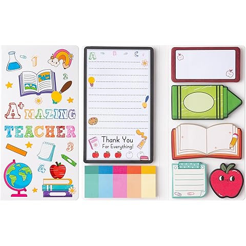 Teacher Gifts,Cute Teacher Sticky Notes,Teachers Valentines Deals Supplies Post for School Office... | Amazon (US)