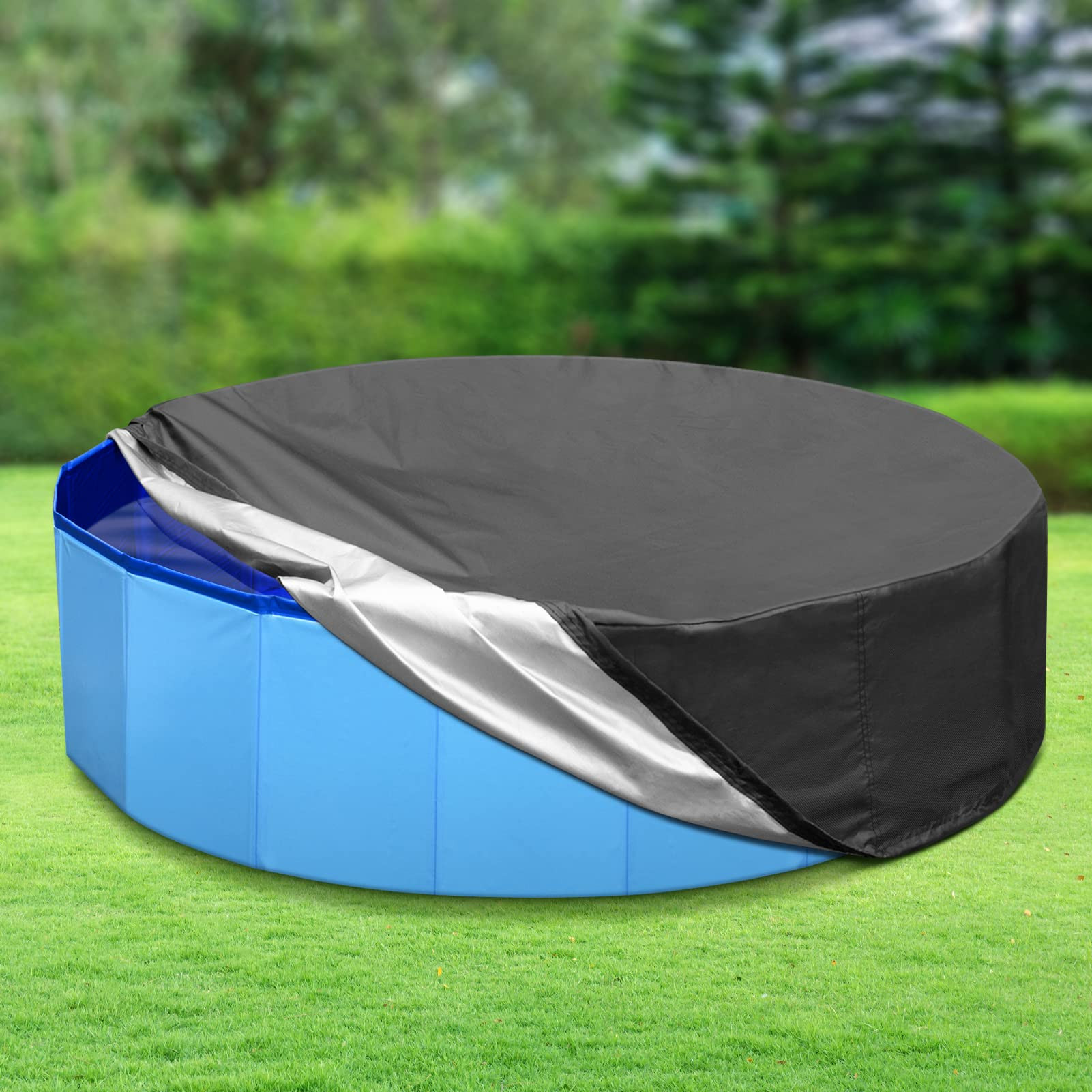 48 inch Foldable Dog Pet Bath Pool Cover, Portable Round Collapsible Pool Cover with Oxford Cloth... | Amazon (US)