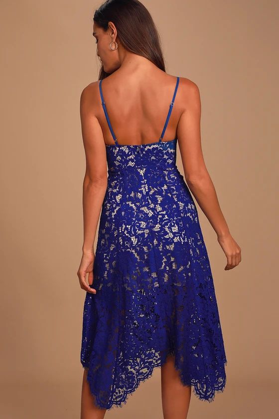 One Wish Royal Blue Lace Midi Dress | Lulus (US)