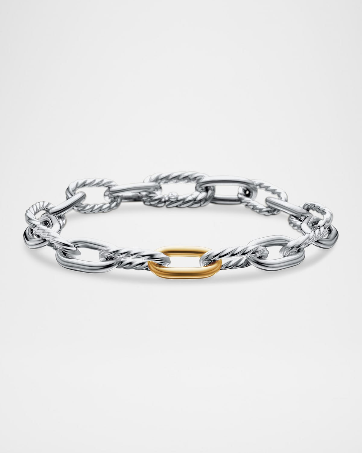 DY Madison Chain Bracelet in Silver with 18K Gold, 8.5mm | Neiman Marcus