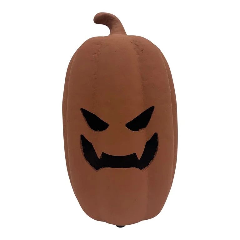 Paper Mache Jack-o'-Lantern Decoration, Brown, 12.5", Halloween by Way To Celebrate | Walmart (US)