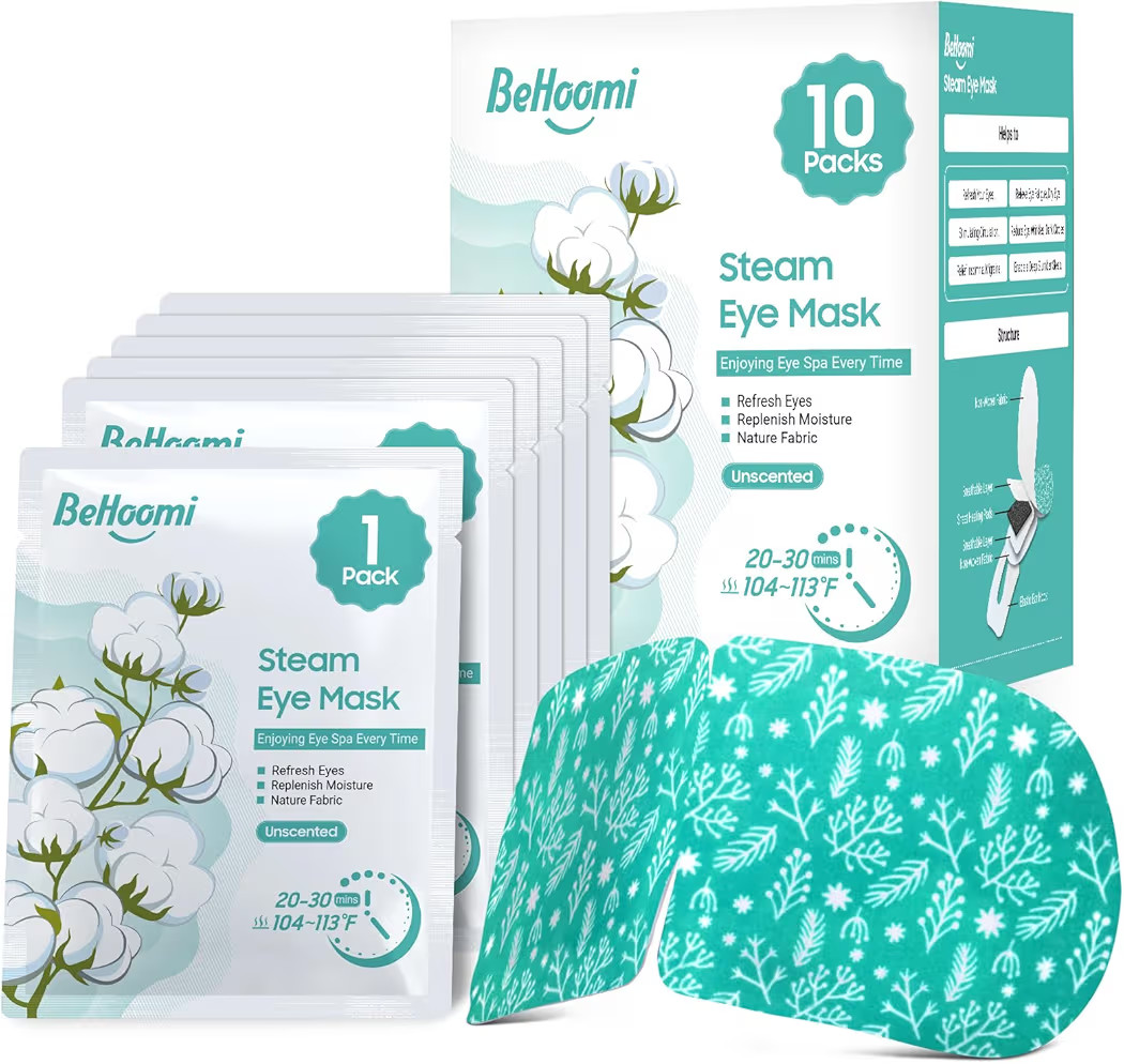 Steam Eye Mask, 10 Packs Heated Eye Mask, Self Heating Disposable SPA Warm Compress for Eyes Slee... | Amazon (US)