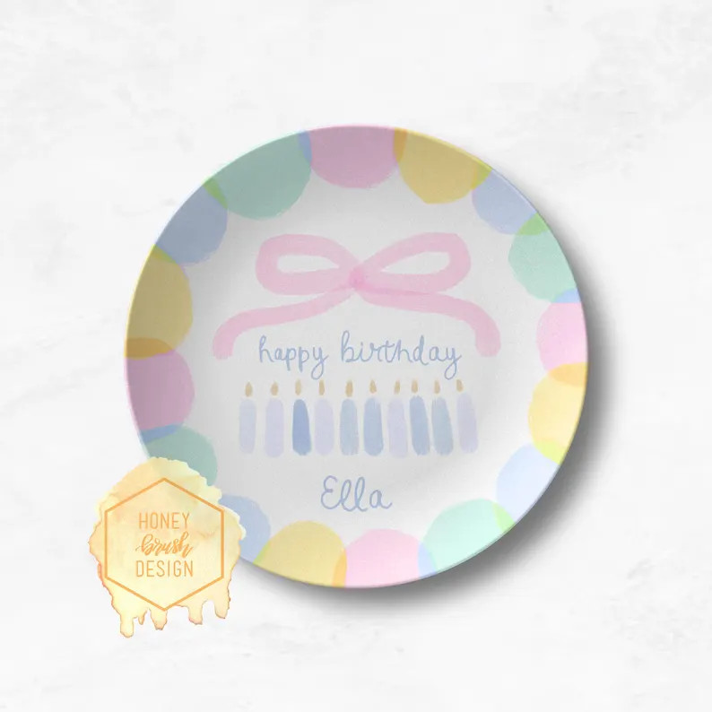 Custom Birthday Plate: Personalized Gift for Girls, Coquette Party Decor | Etsy (US)
