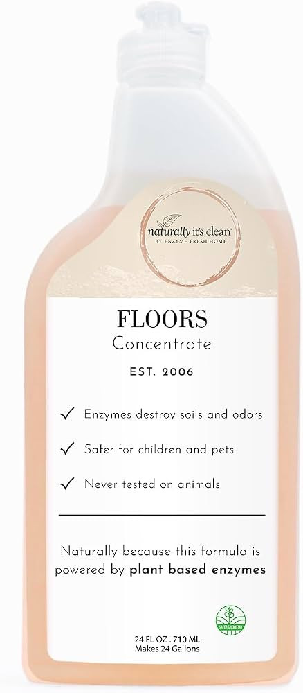 naturally It's clean Floor Cleaner (Makes 24-Gallons) for All Floor Types (Plant Based Enzymes) p... | Amazon (US)