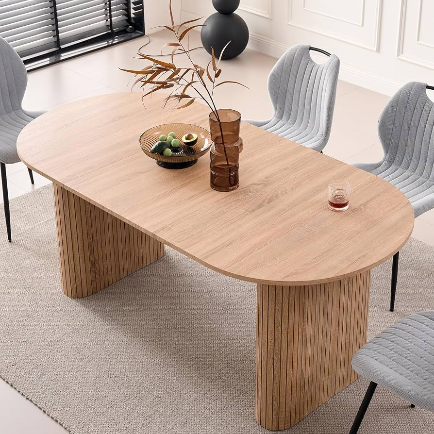70.8" Oval Dining Table for 4 6 Person, Modern Farmhouse Kitchen Dinner Table for Breakfast Dinin... | Amazon (US)