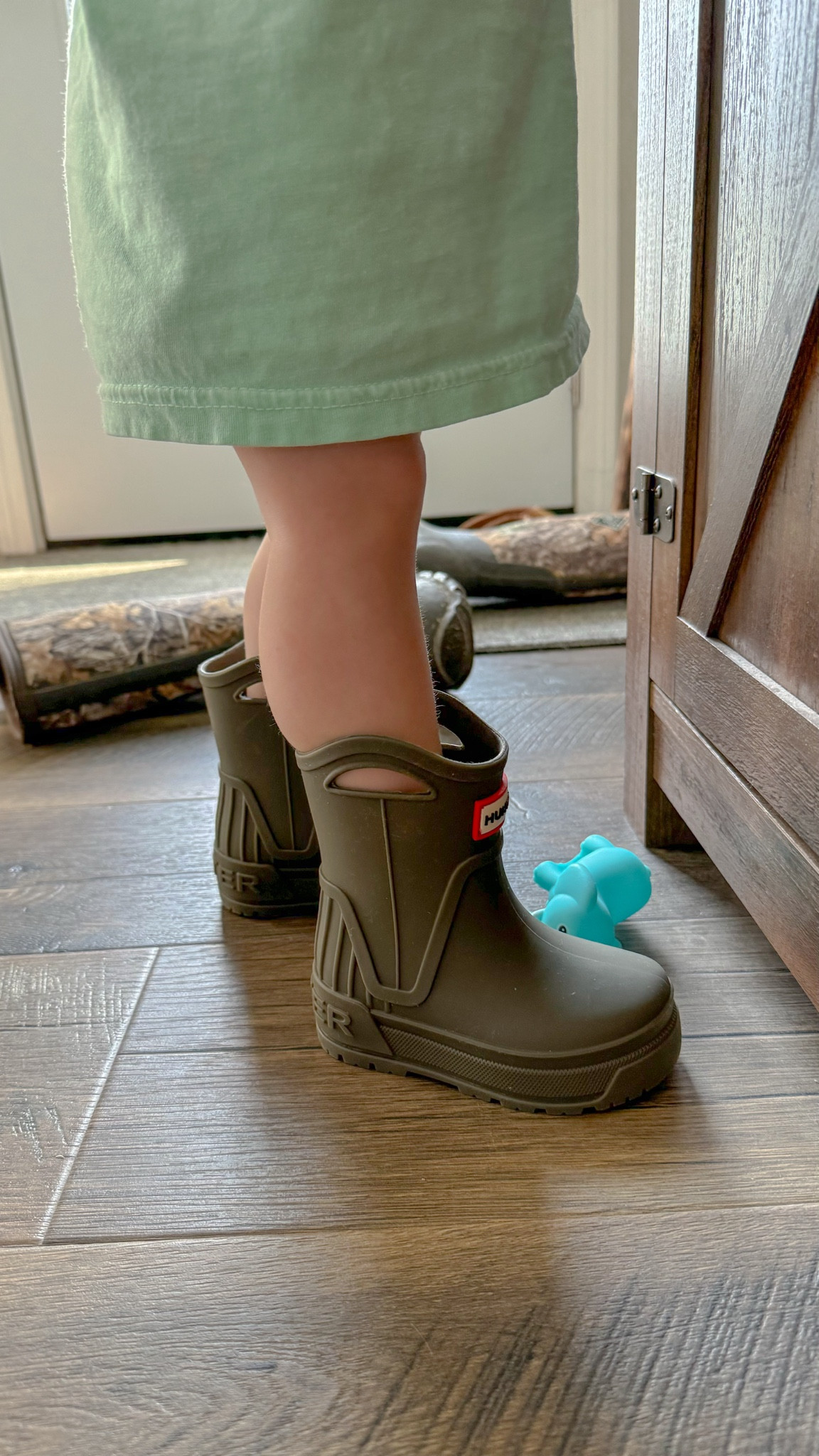 How adorable are these toddler Hunter Rain Boots?! Lyla is almost two and she is wearing size 6c 

#LTKFamily #LTKKids #LTKBaby