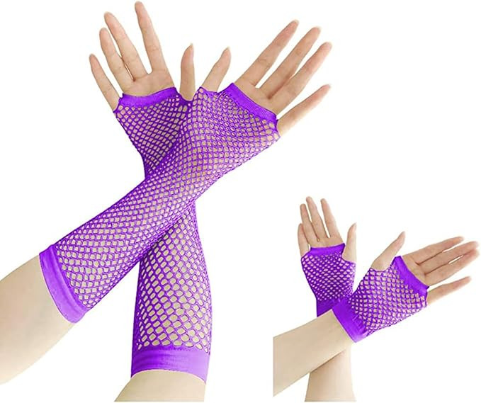 YgneeDom 13 Styles 80s Fishnet Gloves for Women and Girls in Theme Party Costume Accessories | Amazon (US)
