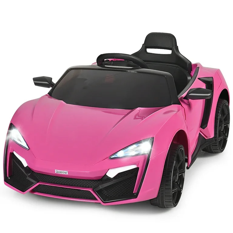 Costway 12V Kids Ride On Car 2.4G RC Electric Vehicle w/ Lights MP3 Openable Doors Pink - Walmart... | Walmart (US)