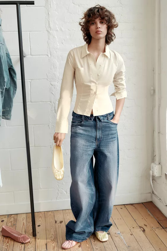 JEAN TAILLE PLIÉE TRF TAILLE NORMALE | Zara US