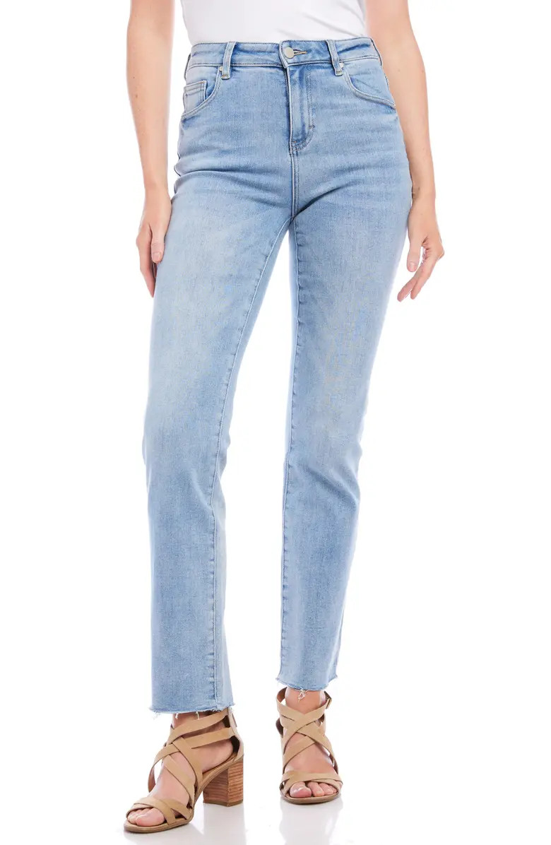 Karen Kane Raw Hem Straight Leg Jeans | Nordstrom | Nordstrom