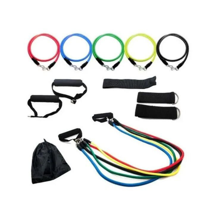 Kit Elastico Extensor Treino Academia Exercícios Em Casa Elástico Extensor Fit Power Resistance... | Shopee (BR)