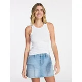 No Boundaries Ribbed High Neck Tank Top, Women's XXS-XXL | Walmart (US)