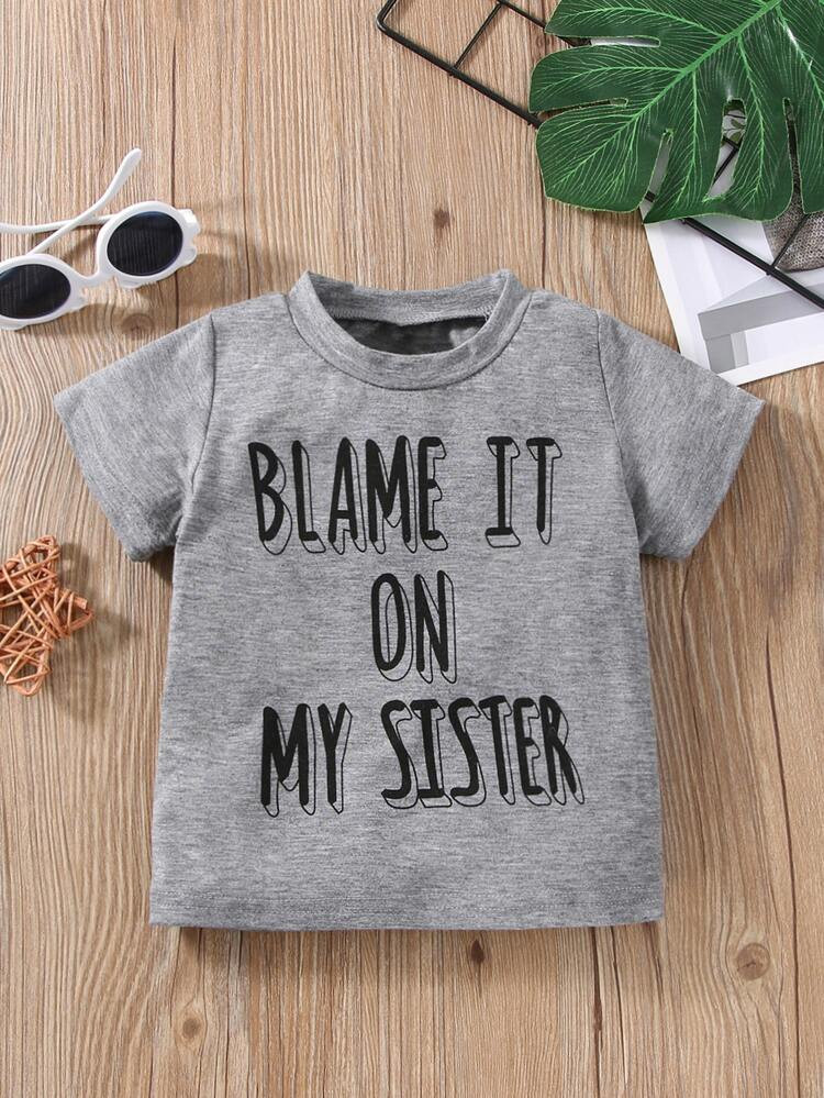 Baby Marled & Slogan Graphic Top | SHEIN