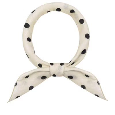 INSPIRE CHIC Women's Polka Dots Blended Cotton Small Square Scarf 1Pc Beige 55x55cm/21.7x21.7" | Target