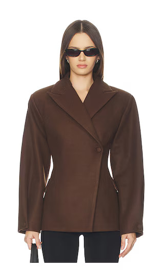 Avyanna Blazer in Dark Brown | Revolve Clothing (Global)
