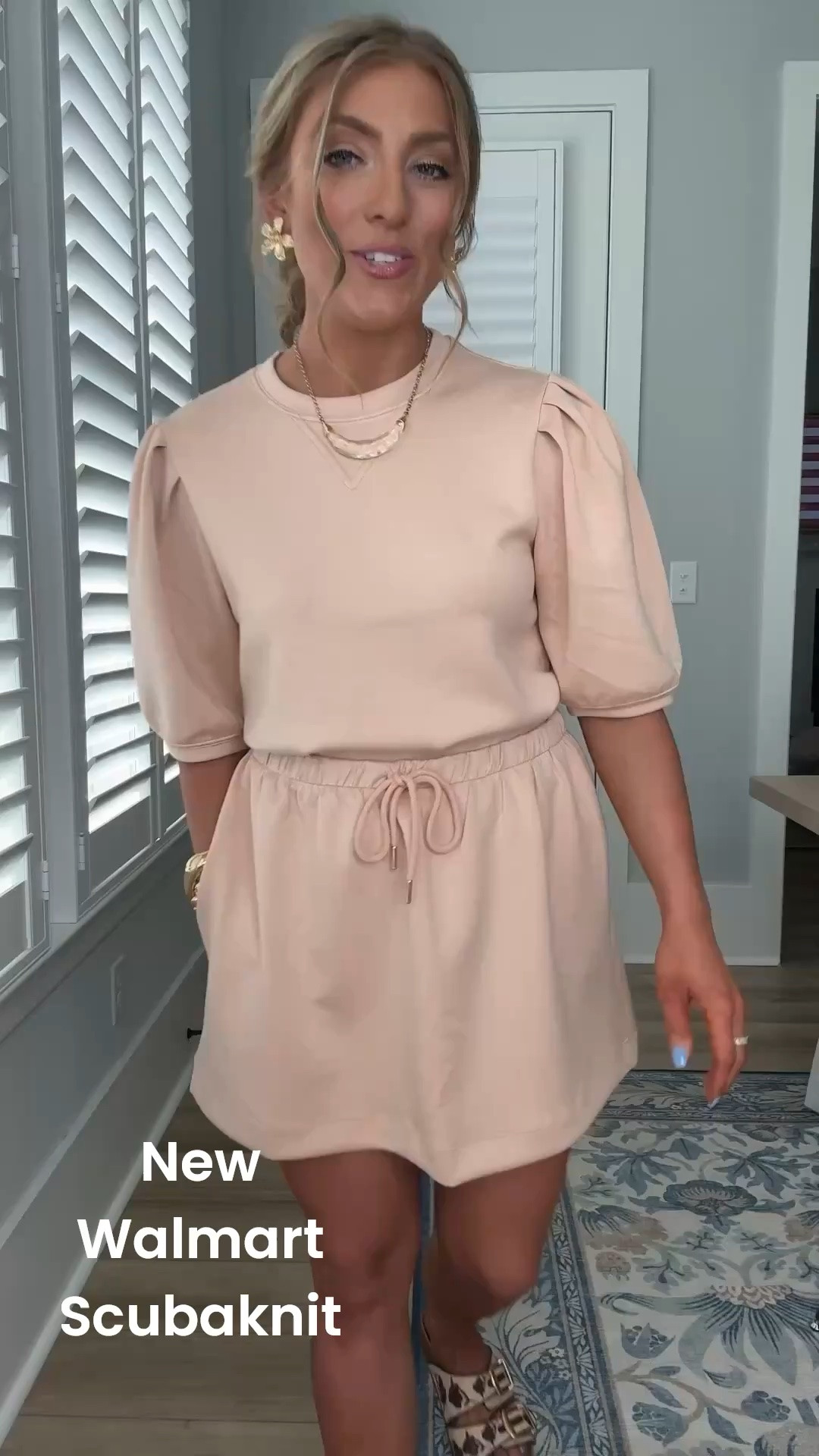 This Walmart Scubaknit matching set is what comfy elevated dreams are made of 🤍🎀 The soft blush pink color, puff sleeve top, and easy drawstring skirt make this one of those outfits you’ll throw on nonstop. It feels like loungewear but looks so polished and put together! Perfect for errands, travel days, coffee runs, or casual dinner nights. Styled it with neutral accessories for an effortless chic look ✨ Runs TTS and SO comfortable!

#WalmartFashion #Scubaknit #MatchingSet #WalmartFinds #AffordableFashion #WalmartStyle #NeutralStyle #ComfyChic #EverydayOutfit #MomStyle #OOTD #CasualStyle #SummerStyle #BudgetFriendlyFashion #NewWalmartArrivals

#LTKootd #LTKPetite