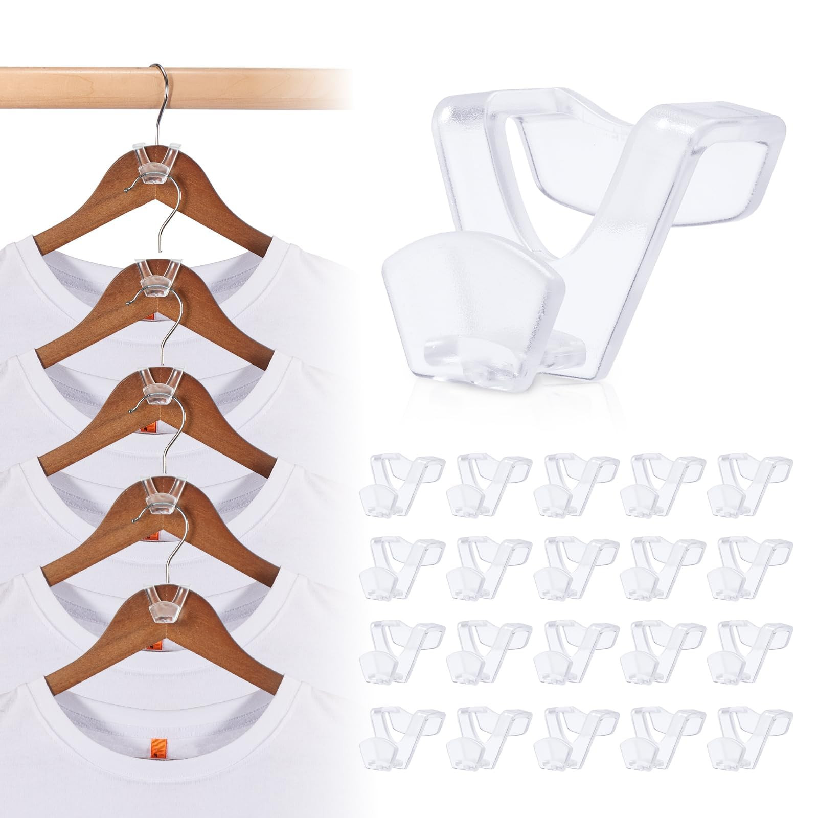 HOUSE DAY Closet Organizers and Storage, College Dorm Room Essentials - 60 Pack Clear Clothes Han... | Amazon (US)