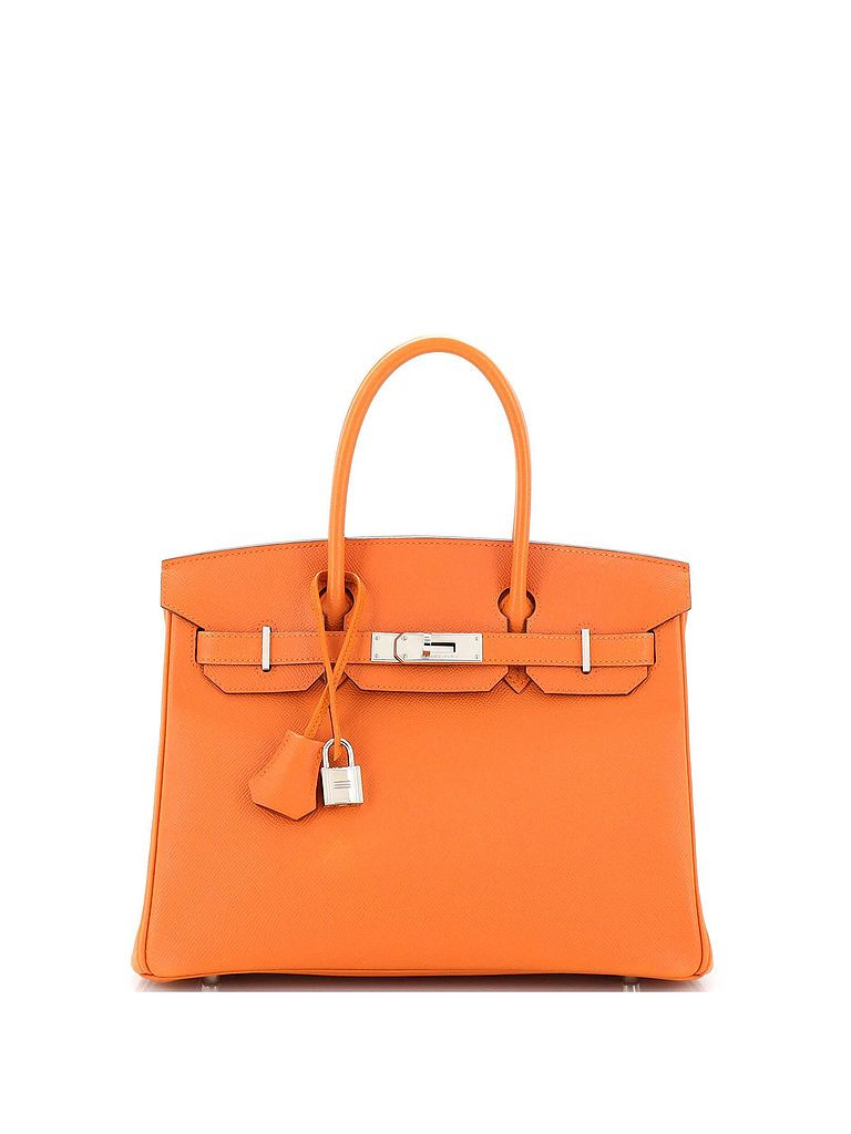 Hermès 100% Leather Orange Birkin Handbag Orange Epsom with Palladium Hardware 30 One Size - 24%... | ThredUp