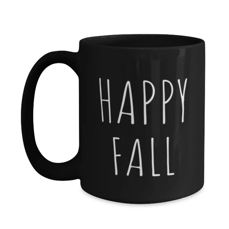 Fall Mug - Thanksgiving Mug - Happy Fall - 15oz Black | Walmart (US)