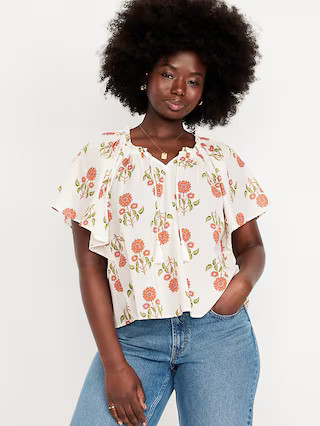 Flutter-Sleeve Tassel-Tie Top | Old Navy | Old Navy (US)