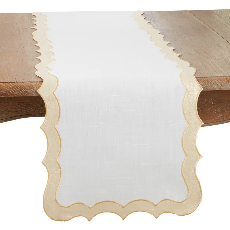Saro Enchanting Scallop Border Table Runner | Wayfair | Wayfair North America