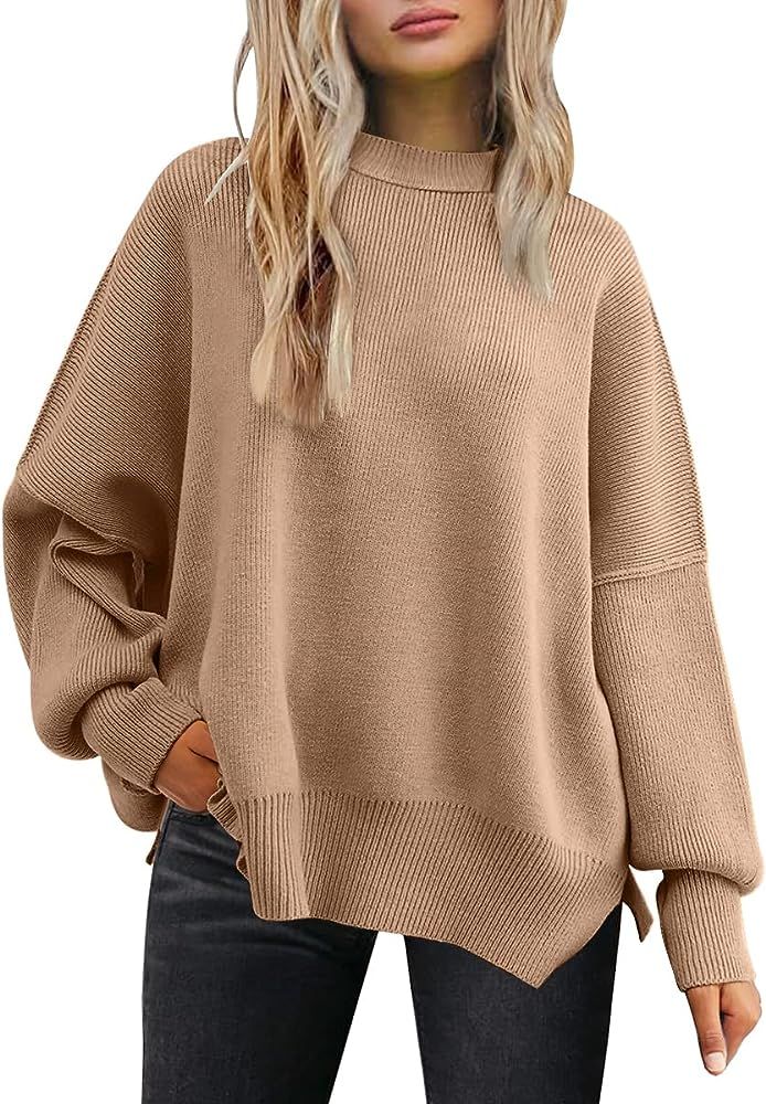 LILLUSORY Sweaters for Women Sweater Dress Oversized Pullover Tunic Sweaters 2023 Trendy Fall Cut... | Amazon (US)