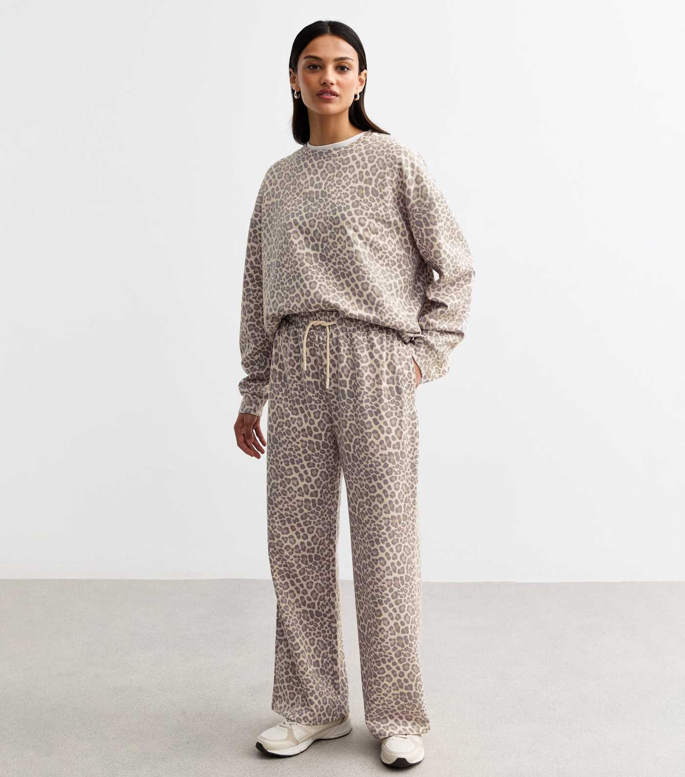 Brown Animal Print Wide Leg Joggers | New Look | New Look (UK)