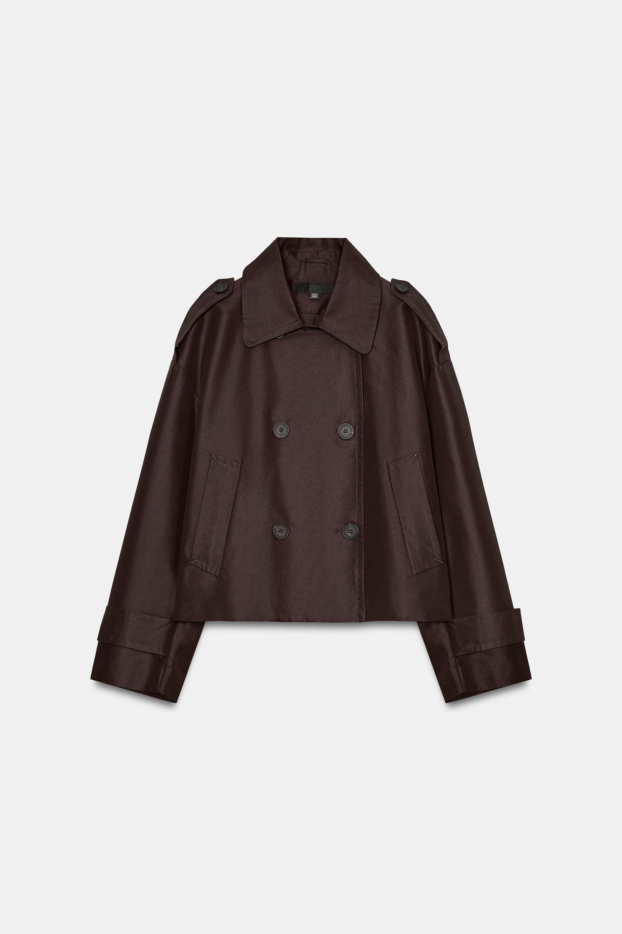 SHORT DOUBLE-BREASTED TRENCH COAT | Zara UK