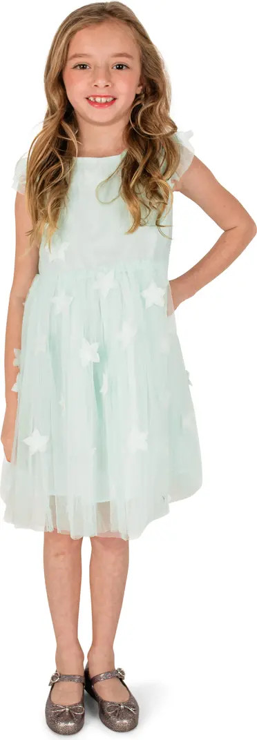 Popatu Kids' 3D Star Flutter Sleeve Tulle Dress | Nordstrom | Nordstrom