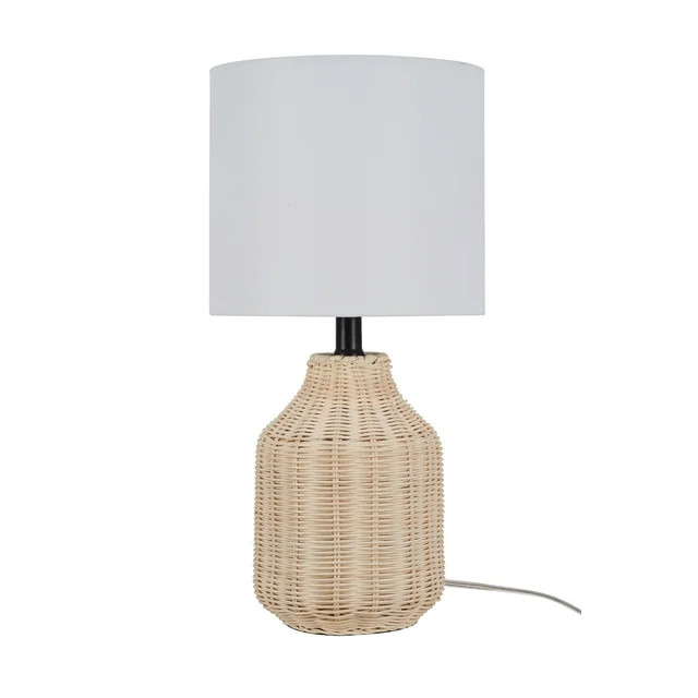 Better Homes & Gardens 18" Woven Rattan Table Lamp, Natural Finish | Walmart (US)