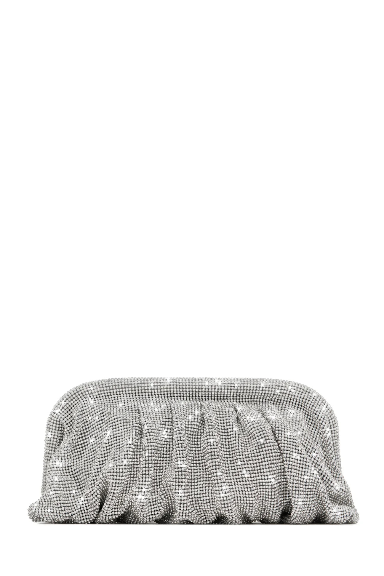 Miss Lola | Gala Nights Silver Fully Embellished Evening Bag | MISS LOLA