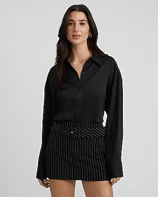 Sheer Back Boyfriend Shirt | Express