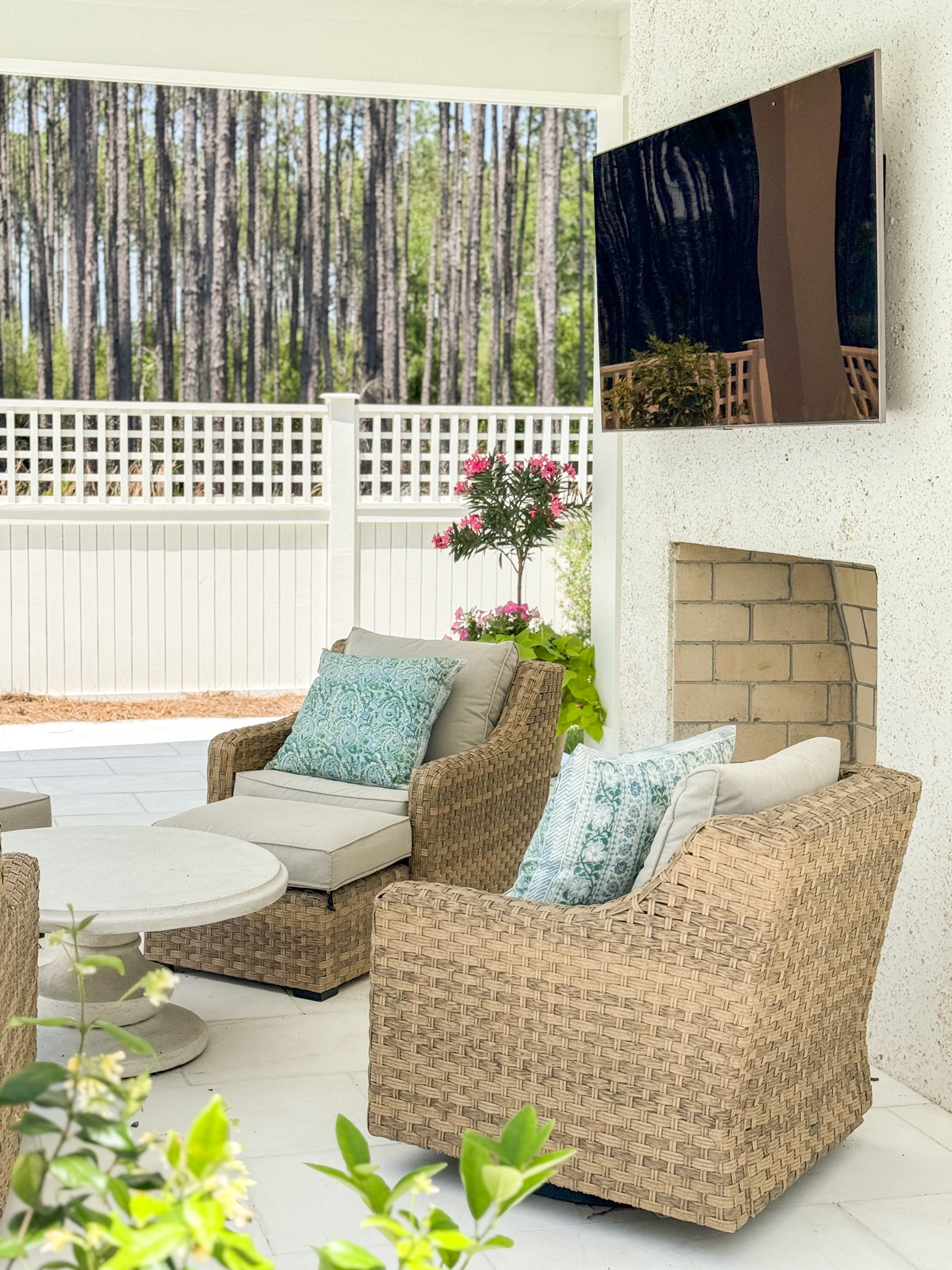 Still so in love with these affordable outdoor swivel chairs! We’ve had ours over five years now and they’ve held up great! I’m also loving this reversible outdoor pillow. It’s a splurge but gives two looks for the price of one! It’s also much larger than most tiny outdoor pillows. Also linking our planters, favorite fertilizer and outdoor coffee table.
.
#ltkhome #ltksalealert #ltkfindsunder50 #ltkfindsunder100 #ltkseasonal outdoor patio furniture 

#LTKSaleAlert #LTKHome #LTKSeasonal