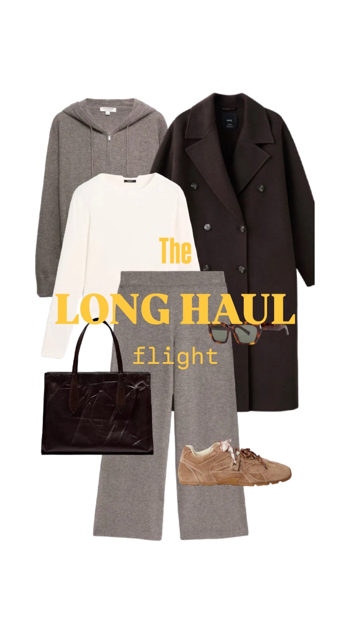 Someone asked me over on instagram for long haul flight inspo so I created an outfit that’s comfy, chic and easy to create! 

Let me know what else you’d like covered?

Celebrity stylist
Personal stylist
M&S
Tote bag
Saint Lauren sunglasses
NOKWOL trainers
Massimo Dutti leather
Cashmere set
Wool coat in brown


#LTKtravel #LTKuk #LTKwinter