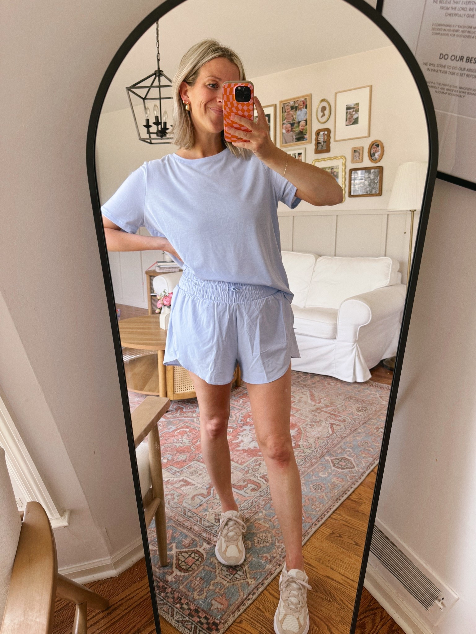 Medium both pieces! These shorts are my FAVE ever year. 