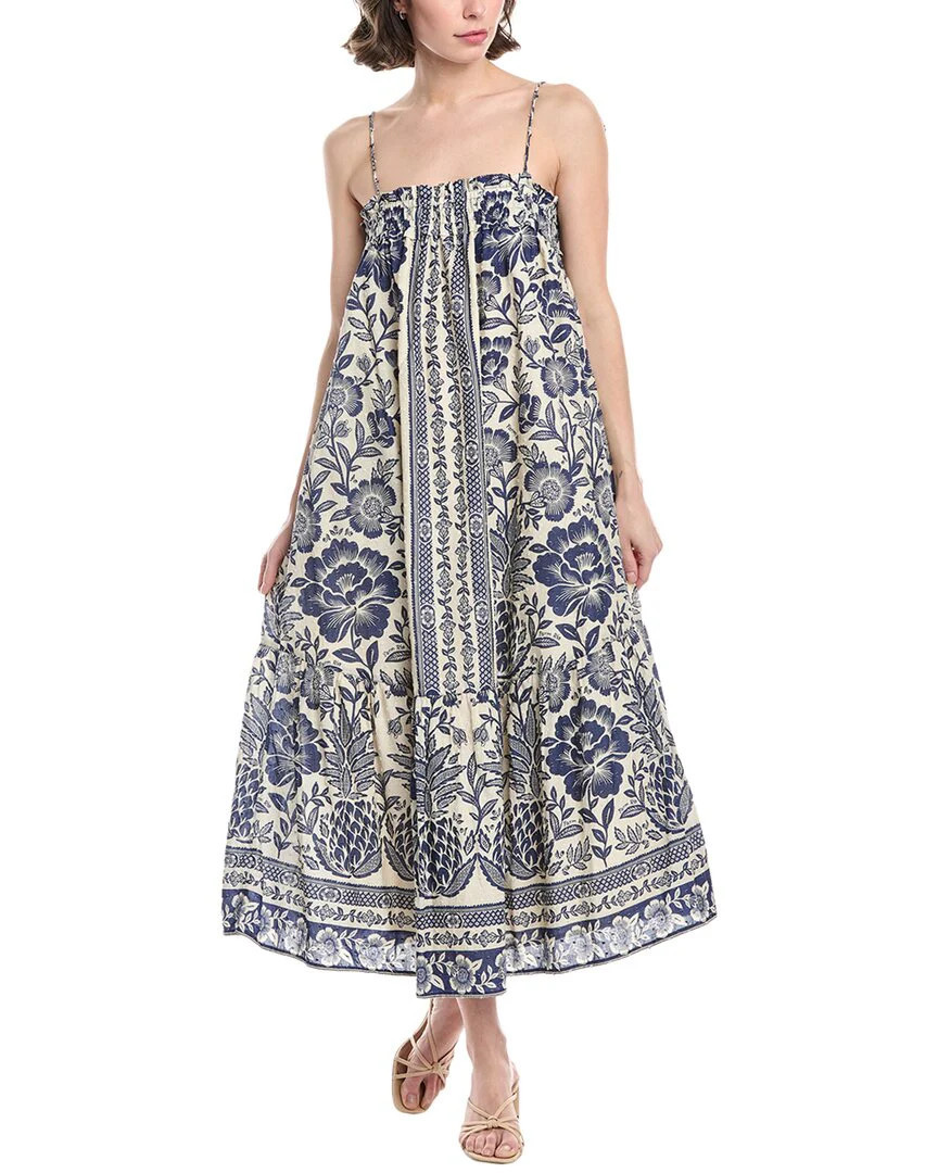 FARM Rio Blue Pineapple Garden Midi Dress | Shop Simon
