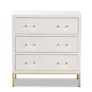 Baxton Studio Dante White and Gold Accent Cabinet 179-11331-HD - The Home Depot | The Home Depot