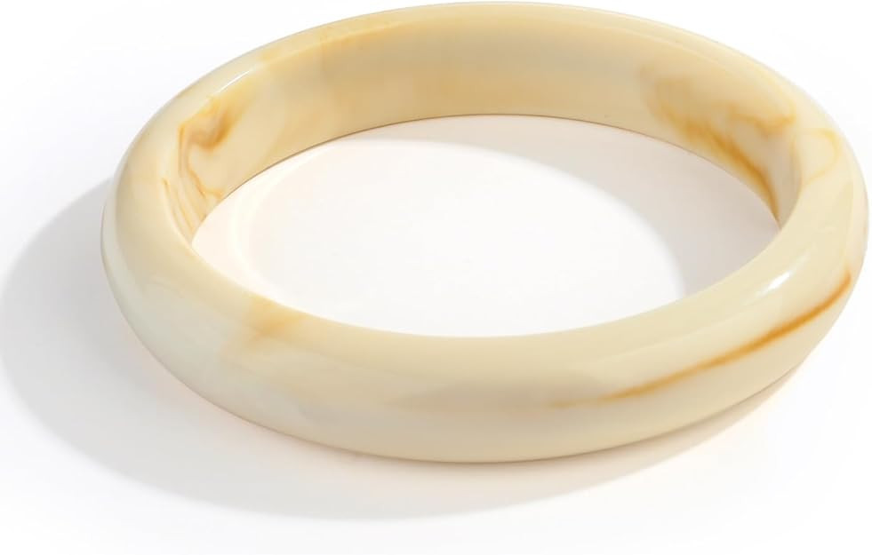 Chunky Acrylic Bangles Bracelets For Women Geometric Acrylic Resin Acetate Mottled Wide Bangle Br... | Amazon (US)